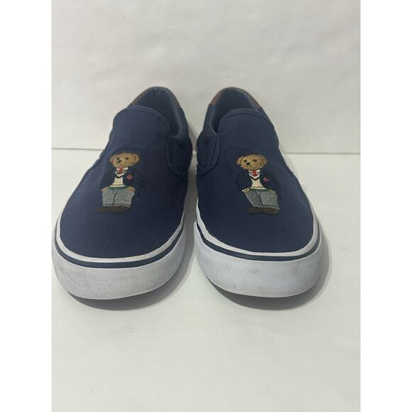 POLO RALPH LAUREN Navy Thompson III Bear Slip On Sneaker Men 8.5 Preppy Academia main image 6